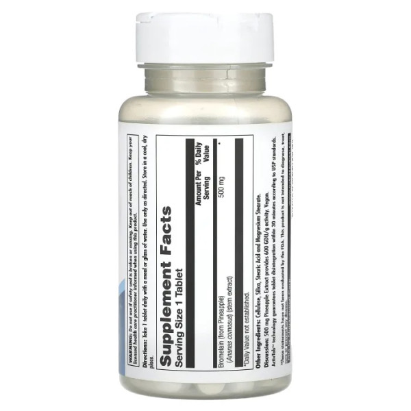 Бромелайн, Bromelain, KAL, 500 мг, 60 таблеток