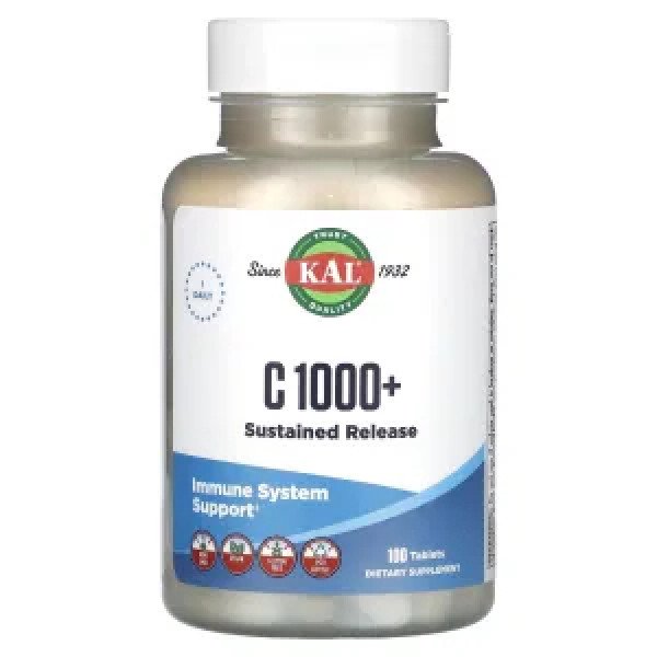 Вітамін C+, Vitamin C +, KAL, 1000 мг, 100 таблеток пролонгованого вивільнення