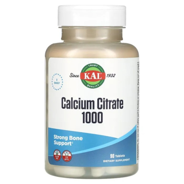 Кальцій цитрат, Calcium Citrate, KAL, 1000 мг, 90 таблеток (333 мг в 1 таблетці)