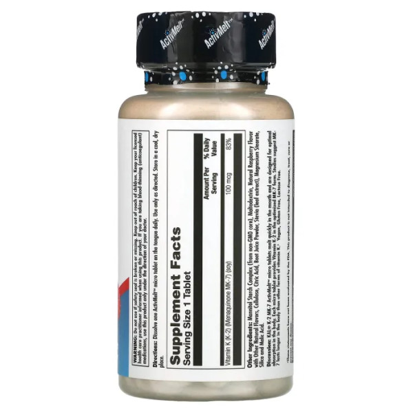 Вітамін K-2 MK-7, підтримка кісток, K-2 MK-7, Bone Support, KAL, малина, 60 мікро таблеток