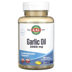 Часникова олія 2000 мг, KAL Garlic Oil, 250 гелевих капсул