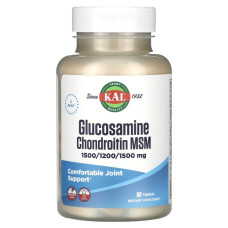 Глюкозамін, хондроїтин, ЧСЧ, Glucosamine Chondroitin MSM KAL, 60 таблеток