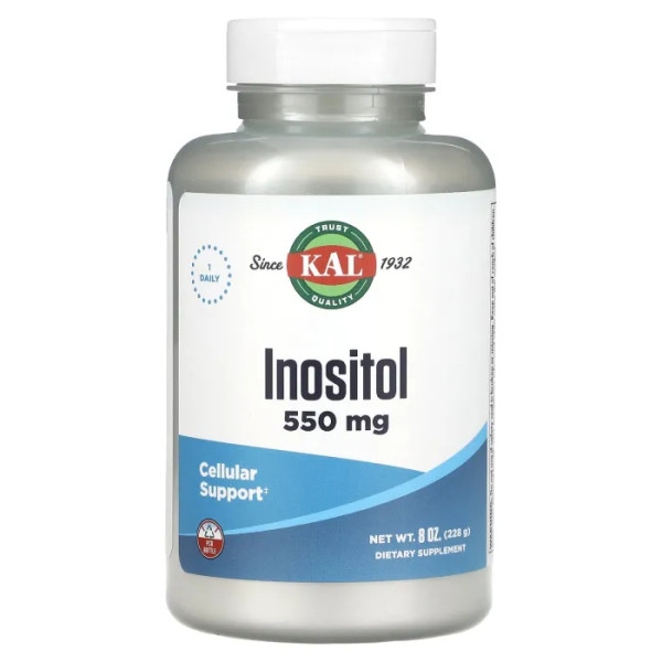 Інозітол, Inositol Powder, KAL, порошок, 550 мг, 228 г