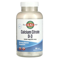 Кальцій цитрат із вітаміном D3, KAL Calcium Citrate D-3, 180 таблеток