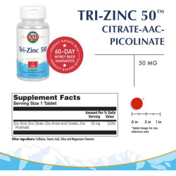 Цинк, KAL Tri-Zinc 50, 90 таблеток
