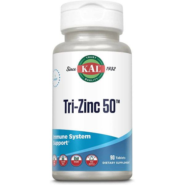 Цинк, Tri-Zinc 50, KAL, 90 таблеток