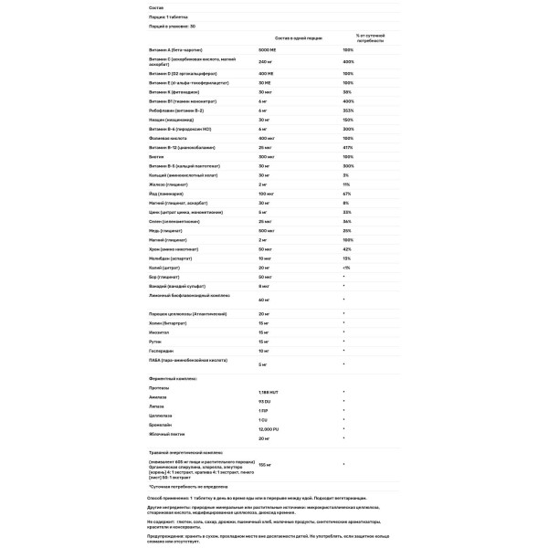 Комплекс витаминов, Multivitamin, Rainbow Light, Just Once, 30 таблеток
