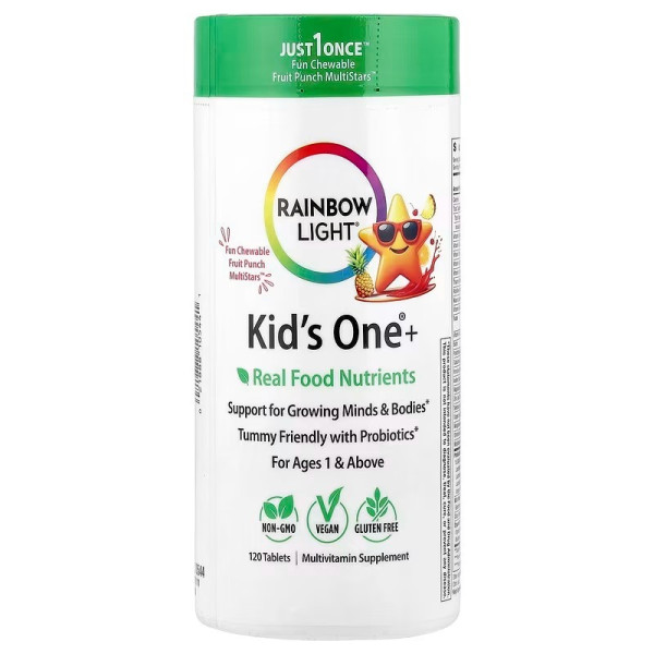 Мультивітаміни для дітей, Kid's One+® Chewables, Rainbow Light, фруктовий смак, 120 жувальних таблеток