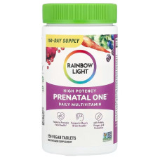 Витамины для беременных, Prenatal One, Rainbow Light, ежедневный мультивитаминный комплекс, 150 веганских таблеток