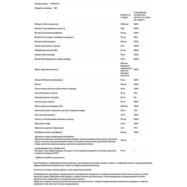 Вітаміни для вагітних, Prenatal One, Rainbow Light, щоденний мультивітамінний комплекс, високої ефективності, 150 веганських таблеток