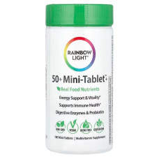 Комплекс витаминов, Rainbow Light Food-Based Multivitamin, 50+, 180 мини таблеток