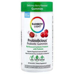 Пробиотик для детей, Rainbow Light Probiotic Gummies, ягодный вкус, 50 жевательных конфет
