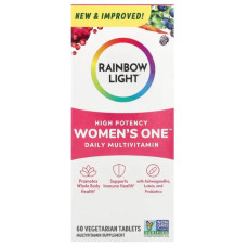 Мультивитамины для женщин, Rainbow Light Women's Multivitamin, 1 в день, высокая эффективность, 60 вегетарианских таблеток