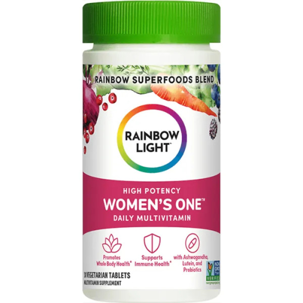 Мультивітаміни для жінок, Women's One, Rainbow Light, висока ефективність, 30 вегетаріанських таблеток
