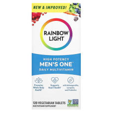 Мультивитамины для мужчин, Rainbow Light Men's Multivitamin, одна таблетка в день, 120 вегетарианских таблеток