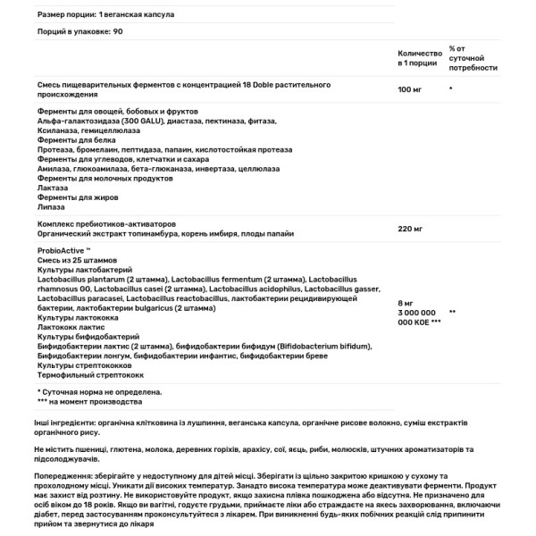 Травні ферменти, Advanced Enzyme System, Rainbow Light, 90 веганських капсул