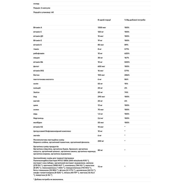 Мультивітамінний комплекс постнатальний, Vibrance, Postnatal Multivitamin, Rainbow Light, 120 капсул