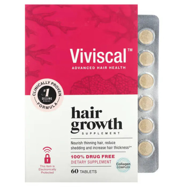 Вітаміни для росту та об'єму волосся, Hair Growth Supplement, Viviscal, 60 таблеток