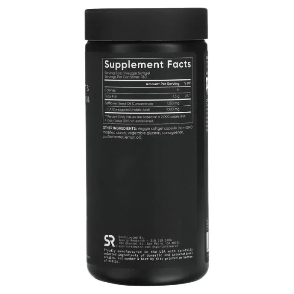 Кон'югована лінолева кислота, CLA, Sports Research, 1250 мг, 180 гелевих капсул