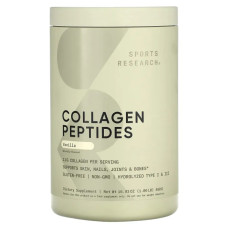 Коллагеновые пептиды, гидролизованный тип I и III, ваниль, Sports Research Collagen Peptides, 480 г