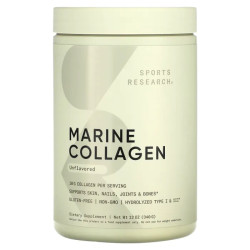 Морські колагенові пептиди, Sports Research Marine Collagen Peptides, без смаку, 340 г