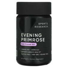 Масло вечерней примулы 1300 мг, Sports Research Evening Primrose, 30 мягких капсул