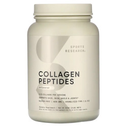 Коллагеновые пептиды, без вкуса, Sports Research Collagen Peptides, 907 г