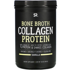 Коллагеновый протеин из костного бульона, Sports Research Bone Broth Collagen Protein, ваниль, 390 г