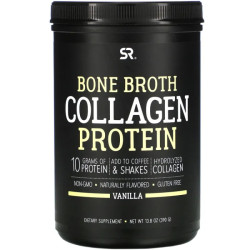 Коллагеновый протеин из костного бульона, Sports Research Bone Broth Collagen Protein, ваниль, 390 г