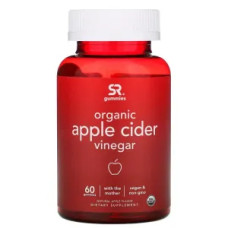 Яблучний оцет з жувальною маткою, органік, смак яблуко, Apple Cider Vinegar Sports Research, 60 жувальних цукерок