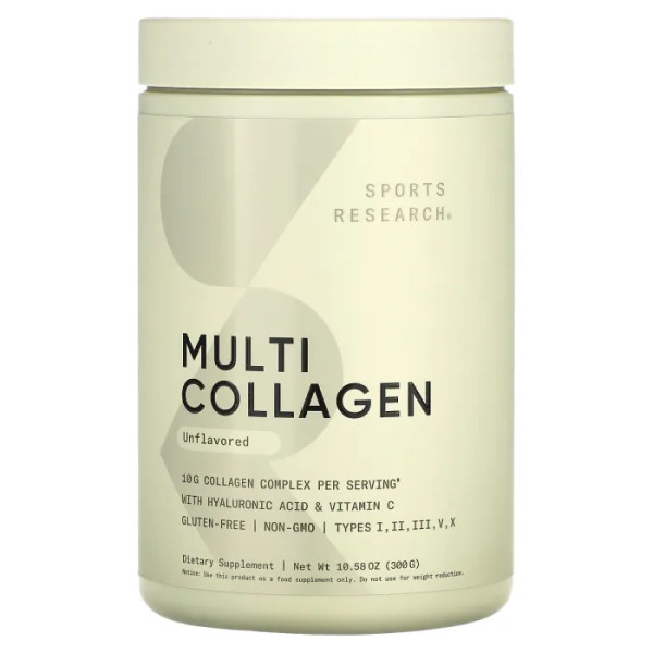 Мульти Колаген, Multi Collagen Complex, Sports Research, комплекс, без смаку, 300 г