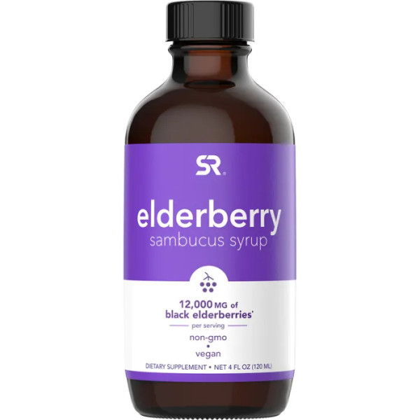 Сироп з бузиною самбука, Elderberry, Sports Research, 12000 мг, 120 мл
