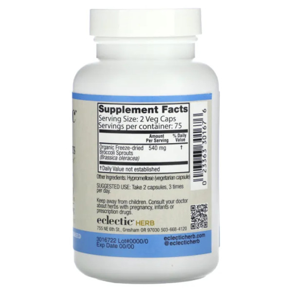 Экстракт брокколи, Eclectic Institute, 270 мг, 150 кап.