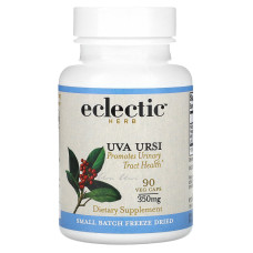 Толокнянка 350 мг, Uva Ursi Eclectic Institute, сырая свежая сублимированная, 90 капсул