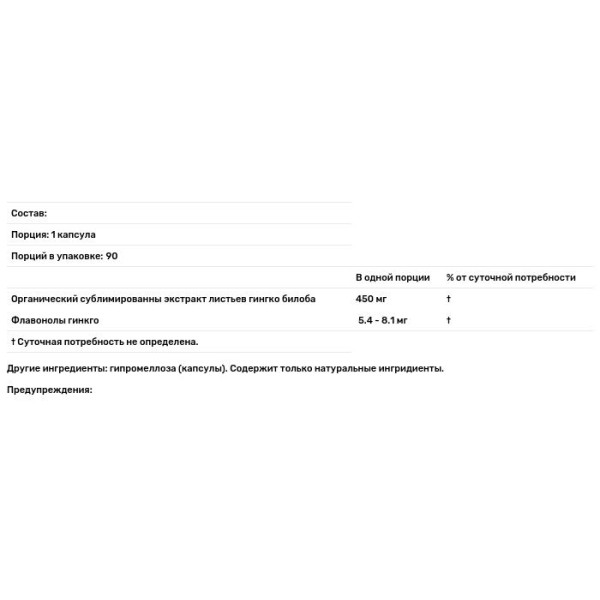 Гінкго білоба, Ginkgo, Eclectic Institute, сире, свіже сублімоване листя, 450 мг, 90 капсул