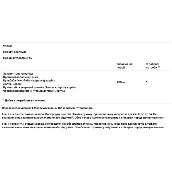 Корінь лопуха, червона конюшина, Blood Support, Burdock - Red Clover, Eclectic Institute, 285 мг, 45 капсул
