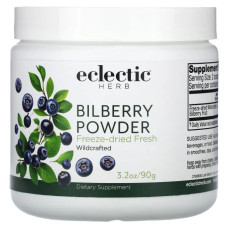 Чорниця в порошку, Bilberry Powder Eclectic Institute, порошок із сирої свіжої сублімованої ягоди, 90 г