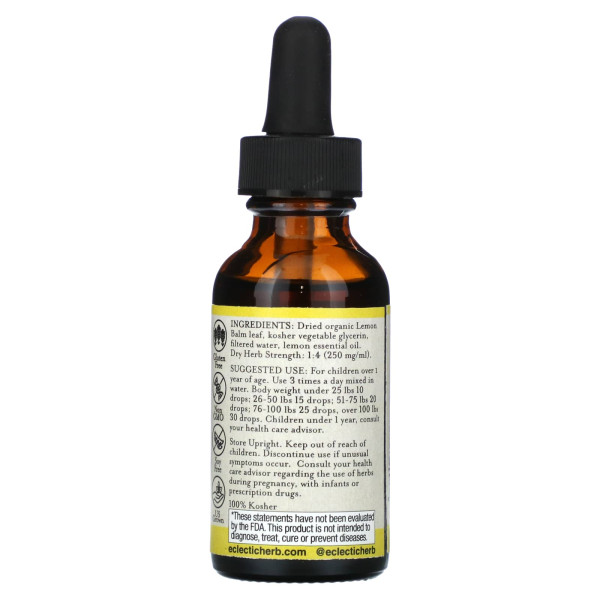 Мелісса для малюків, Lemon Balm, Eclectic Institute, Herbs For Kids, 30 мл.