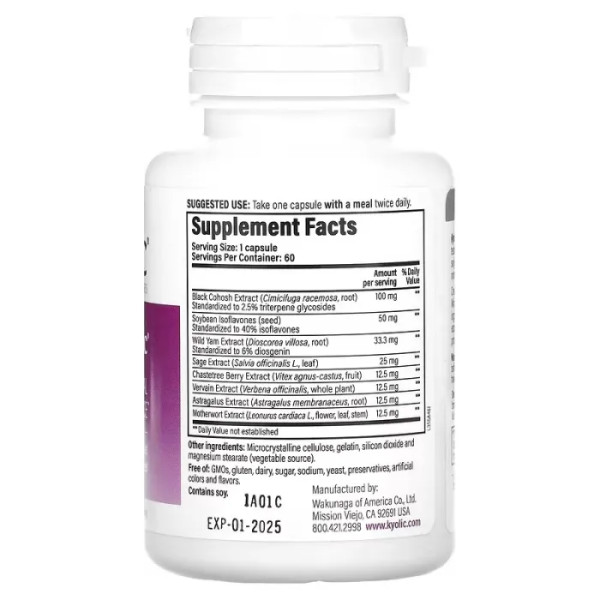 Баланс естрогену, Estro Logic, Wakunaga - Kyolic, 60 капсул