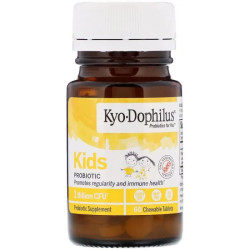 Пробиотик для детей, Kids Probiotic Wakunaga - Kyolic, ваниль, 60 жевательных таблеток