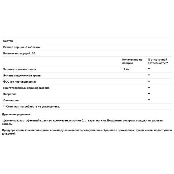 Фітонутрієнтне джерело енергії, Kyo-Green Phytonutrient Source, Wakunaga - Kyolic, суміш листової зелені, 180 таблеток