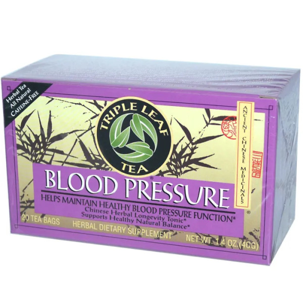Чай від тиску, Blood Pressure, Triple Leaf Tea, без кофеїну, 20 чайних пакетів, 40 г