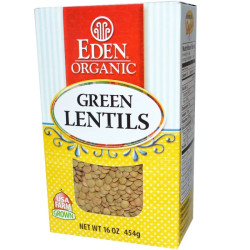 Чечевица зеленая, Green Lentils Eden Foods, органик, 454 г