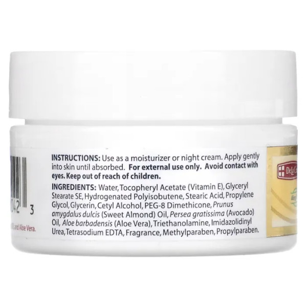 Крем для шкіри з вітаміном Е, Vitamin E Cream, De La Cruz, 10000 МО, з маслом авокадо, мигдальним маслом та алое віра, 12 г