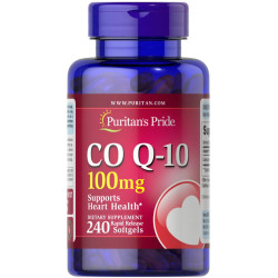 Коэнзим Q10 100 мг, Puritan's Pride CO Q-10, быстрое высвобождение, 240 мягких капсул