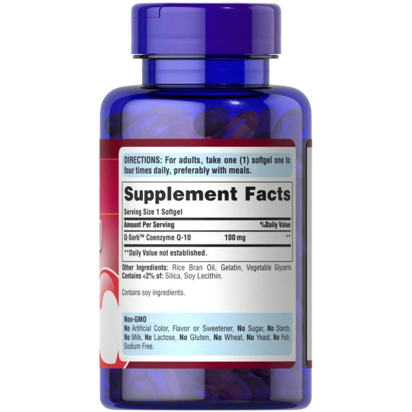 Коензим Q10, CO Q-10, Puritan's Pride, 100 мг, 240 гелевих капсул швидкого вивільнення