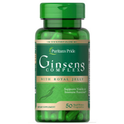 Женьшень комплекс з маточним молочком 1000 мг, Puritan's Pride Ginseng Complex, 50 капсул