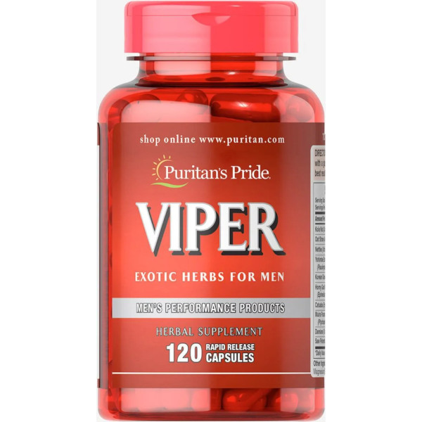 Трав'яна суміш для чоловіків, Viper Exotic Herb, Puritan's Pride, 120 капсул швидкого вивільнення