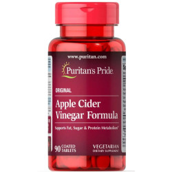 Яблучний оцет, Puritan's Pride Apple Cider Vinegar Formula, 90 таблеток