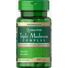 Комплекс лечебных грибов, Puritan's Pride Triple Mushroom Complex, 60 капсул